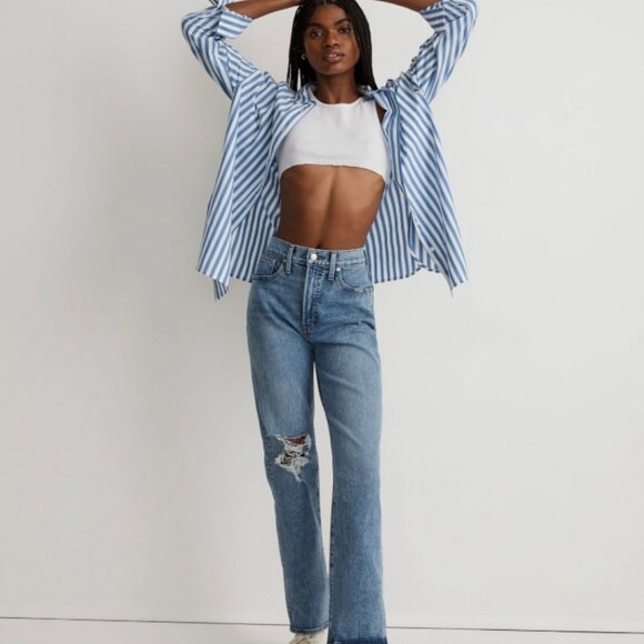The Perfect Vintage Straight  Jean Size 26 Knee-Rip Edition - Picture 1 of 8